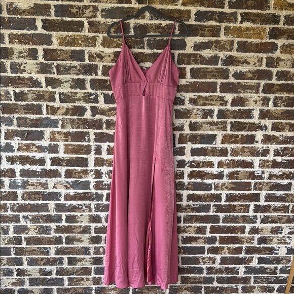 NWT Lulus Endless Elegance Marsala Satin Sleeveless Maxi Dress Size Large - Picture 2 of 11